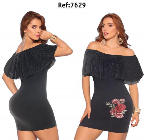 VESTIDO CASUAL SEXY MANGA CORTA 